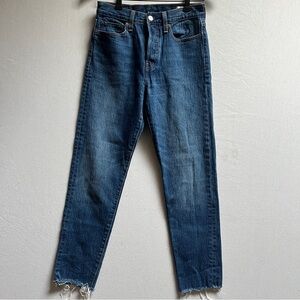 Levi’s White Oak Cone Fray High waisted Denim Jeans Sz 27